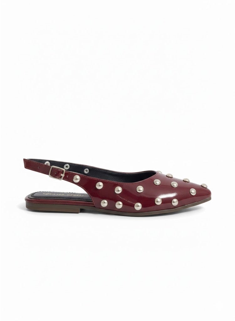 لايف ستيلاش  حذاء سابوه مسطح من الجلد لامع مع إبزيم BF-805 - نبيتي - Image 3